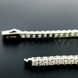 Moissanite Stone D Color Unisex Tennis Chain 3mm Width 22 Inch Length-silver color