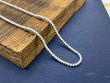 Moissanite Stone D Color Unisex Tennis Chain 3mm Width 22 Inch Length-silver color