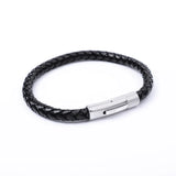 LBM-64,Stainless Steel Clasp Leather Bracelet-gold, silver or black color, Width-6mm,Length-8.25''