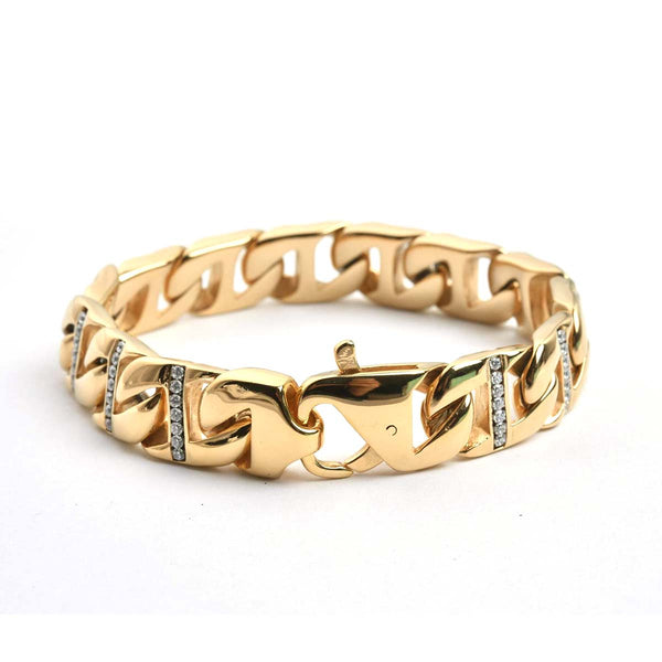 SBM-730, Men Stainless Steel Bracelet-Width-14mm, Length-9'', 3mm thick
