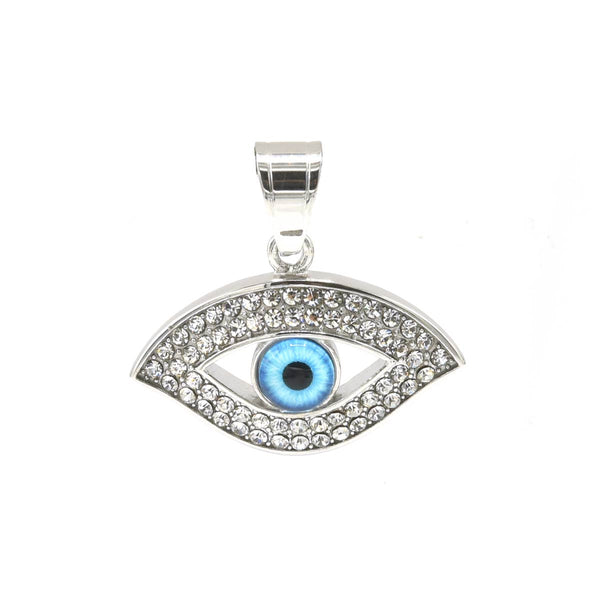 SP-1019, Stainless Steel Evil Eyes Pendant, 35mm width, 33mm high, 7mm thick
