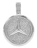 SP-1164, Stainless Steel Mercedes Pendant -gold or silver, 55mm width, 65mm high, 5mm thick