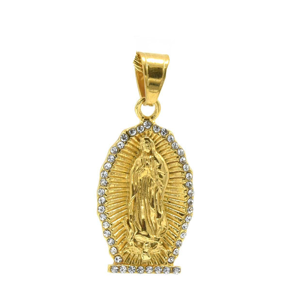 SP-1196,Stainless Steel Virgin Maria Pendant-gold or silver color, 20mm width, 42mm high, 3mm thick