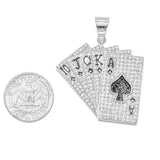SP-1240,Stainless Steel Poker Card Pendant-gold or silver, 53mm width, 55mm high, 4mm thick
