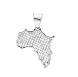 SP-714, Stainless Steel 2 size of Icy Africa Map Pendant-gold or silver, 30mm width, 45mm high, 2mm thick