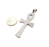 SP-759, Stainless Steel Bling Bling Ankh Pendant- gold or silver color, 20mm width, 55mm high, 2mm thick