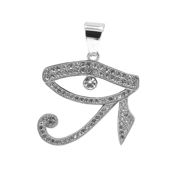 SP-917, Stainless Steel Triangular Prism Eye Pendant- silver color