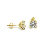 STEM-257, Men 925 Sterling Silver Screw Back Stud Earrings-4mm,5MM Round Gold or Silver color