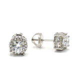 STEM-262, Men 925 Sterling Silver Screw Back Stud Earrings-7mm Round Gold or Silver Color