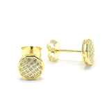 STEM-275, Men 925 Sterling Silver Stud Push Back Earrings-7mm Octagon gold or silver color