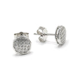 STEM-275, Men 925 Sterling Silver Stud Push Back Earrings-7mm Octagon gold or silver color