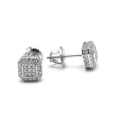 STEM-276, Men 925 Sterling Silver Screw Back Stud Earrings -7mm Square gold or silver color