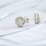 Moissanite Stone Sterling Silver 9mm Round Screw Back Stud Earrings-gold or silver color, MEM 15