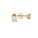 Moissanite Stone Sterling Silver Unisex Stud Earrings 6mm Round (0.8CT) Screw Back-gold or silver color