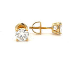 MEM-23, Sterling Silver Moissanite Stud Earrings 4mm(0.3CT) Round Gold Color or Silver Color