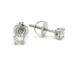 MEM-23, Sterling Silver Moissanite Stud Earrings 4mm(0.3CT) Round Gold Color or Silver Color