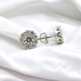Moissanite Stone Sterling Silver Unisex 9mm Screw Back Stud Earrings-gold or silver color, MEM 24
