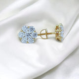 Moissanite Stone Sterling Silver Unisex 11mm Screw Back Stud Earrings-gold or silver color, MEM  26