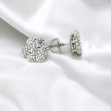 Moissanite Stone Sterling Silver Unisex 11mm Screw Back Stud Earrings-gold or silver color, MEM  26