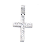 STPM-342, Men and Women S925 Sterling Silver Icy Bling Bling Cross Pendant-Gold or Silver color