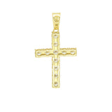 STPM-364, Men S925 Sterling Silver Cubic Zirconium Cross Pendant- Gold or Silver color
