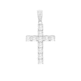 STPM-364, Men S925 Sterling Silver Cubic Zirconium Cross Pendant- Gold or Silver color