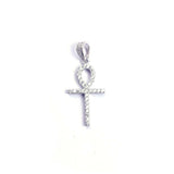 STPM-380, Men and Women S925 Sterling Silver Icy Bling Bling Ankh Pendant-gold or silver color