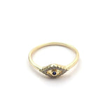STRW-137, Women S925 Sterling Silver Cuban Zirconium Evil Eye ring-gold or silver color