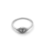 STRW-137, Women S925 Sterling Silver Cuban Zirconium Evil Eye ring-gold or silver color