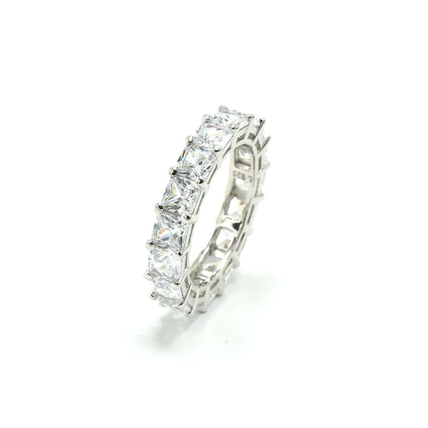 STRW-301, Unisex S925 Sterling Silver Square CZ Stone Ring