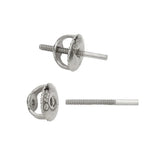 Moissanite Stone Sterling Silver Unisex Stud Earrings 6mm Round (0.8CT) Screw Back-gold or silver color
