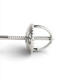 STEM-127, Men 925 Sterling Silver Screw Back Stud Earrings- 11MM Square Silver color