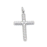 STPM-357, Men and Women S925 Sterling Silver Icy Bling Bling Cross Pendant-Gold or Silver color