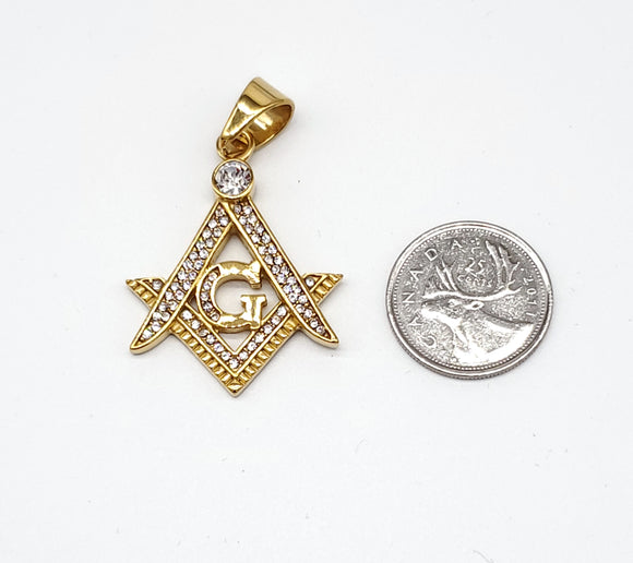 SP-831, Stainless Steel Mason Pendant - gold color
