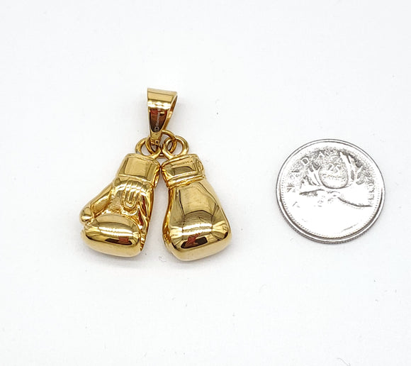SP-605, Stainless Steel Boxing Gloves Pendant, 15mm width, 40mm high, 12mm thick