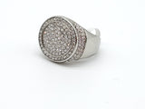 SRM-267,Stainless Steel Ice Hit Hop Ring-gold or silver color-20mm round, 3mm thick