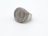 SRM-271,Stainless Steel Meson Hit Hop Fashion Ring-Gold or Silver Color, 20mm Round, 5mm thick