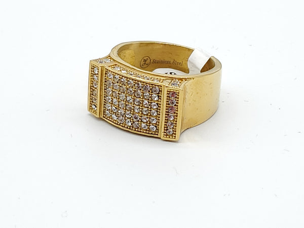 SRM-251, Stainless Steel Hit Hop Fashion Ring-gold color