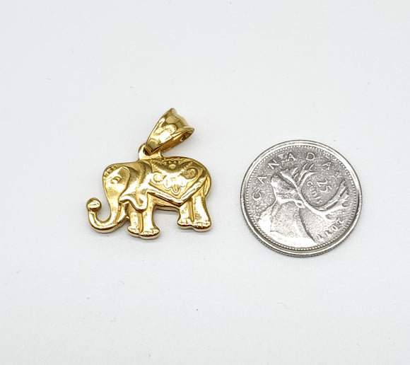 SP-898, Stainless Steel Small Elephant Pendant-gold or silver color, 25mm width, 28mm high, 4mm thick