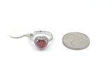 STRW-115, Women 925 Sterling Silver Heart shape ring-silver red or silver blue