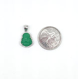 STPM-408, Unisex 925 Sterling Silver Buddha Pendant-silver green, gold green, silver black, gold black, silver white, gold white color