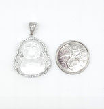 STPM-408, Unisex 925 Sterling Silver Buddha Pendant-silver green, gold green, silver black, gold black, silver white, gold white color