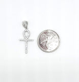 STPM-380, Men and Women S925 Sterling Silver Icy Bling Bling Ankh Pendant-gold or silver color