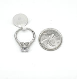 STRW-191, Women S925 Sterling Silver Cuban Zirconium Engagement Ring