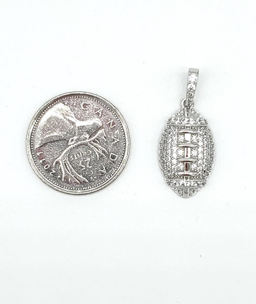 STPM*450, Men and Women S925 Sterling Silver Icy Bling Bling Football Shape Pendant-gold or silver color