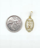 STPM*450, Men and Women S925 Sterling Silver Icy Bling Bling Football Shape Pendant-gold or silver color