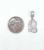 STPM-50, Men and Women S925 Sterling Silver Icy Bling Bling Pray Hand Pendant-Gold or Silver color