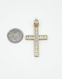STPM-267, Unisex S925 Sterling Silver Icy bling bling Cross Pendant-Gold color