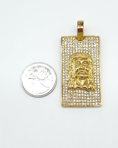 SP-876, Stainless Steel Jesus Head Pendant-Gold color