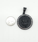 SP-887, Stainless Steel Lion head Pendant,-gold, silver or black color, 40mm width, 55mm high, 12mm thick